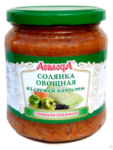 конс. Солянка овощная из свежей капусты 450г*12 ст. банка Борисовский КЗ конс. Солянка овощная из свежей капусты 450г*12 ст. банка Борисовский КЗ